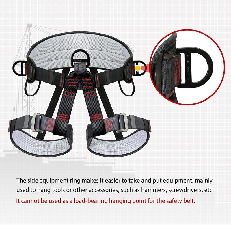 DIJJIG Climbing Belts, Thicken Professional Half Body Safety Belt Climbing Gear for Tree Climbing, Fire Rescue, Roofing - Image 4